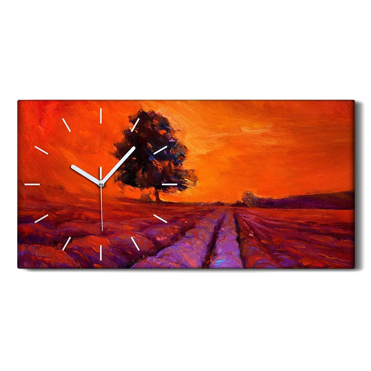 Horloge Art Mural Moderne Toile Haut de Gamme Fleurs de pré Coloray