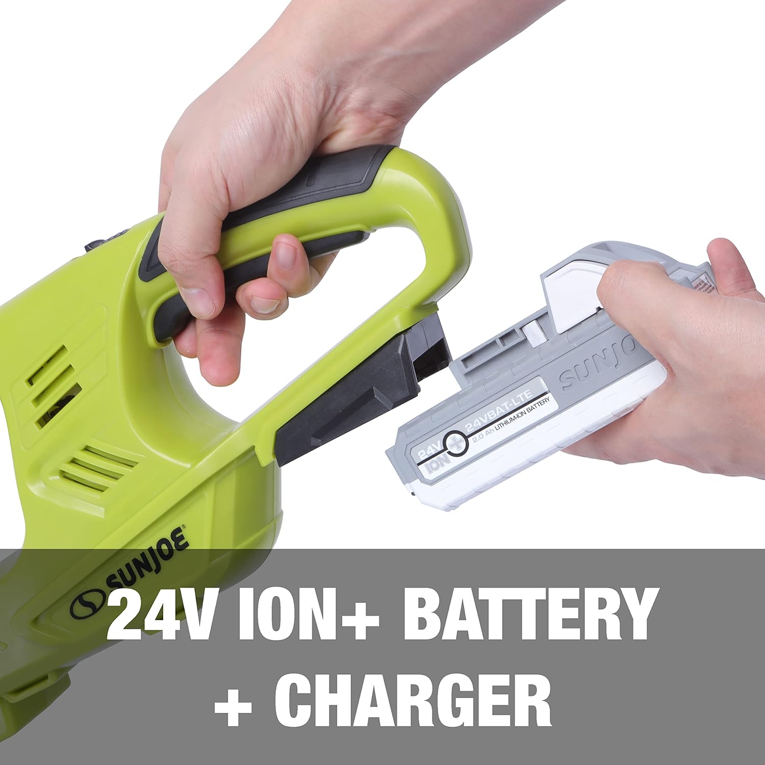 review Sun Joe 24V-HT18-LTE 24V 2.0Ah 18-in Cordless Handheld Hedge Trimmer 5/8