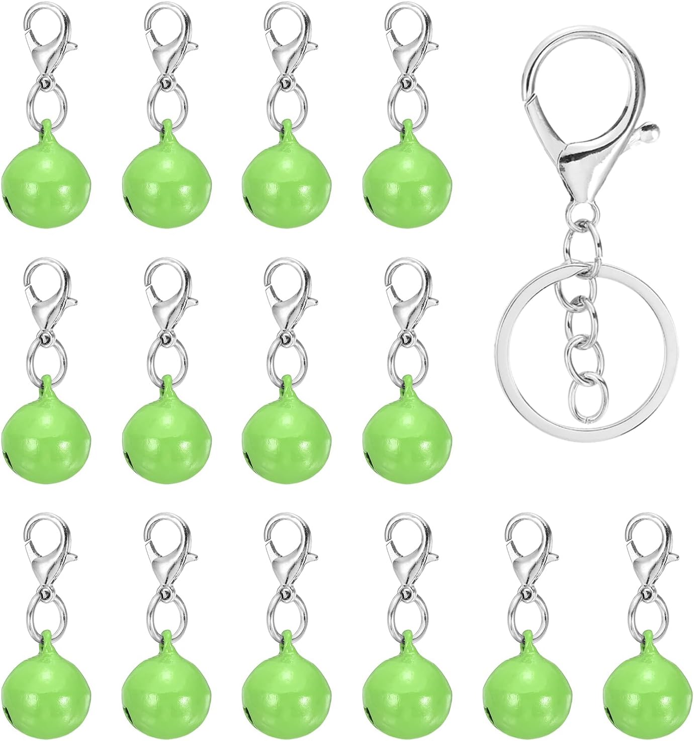 PATIKIL 14 PCS Dog Bell, Mini Cat Bell Small Pet Collar Keychain Bells Buckle Cute Bulk Metal Loud Jingle Ring for Dog Collar Charm Pendant Necklace DIY Crafts Christmas Tree Decorations