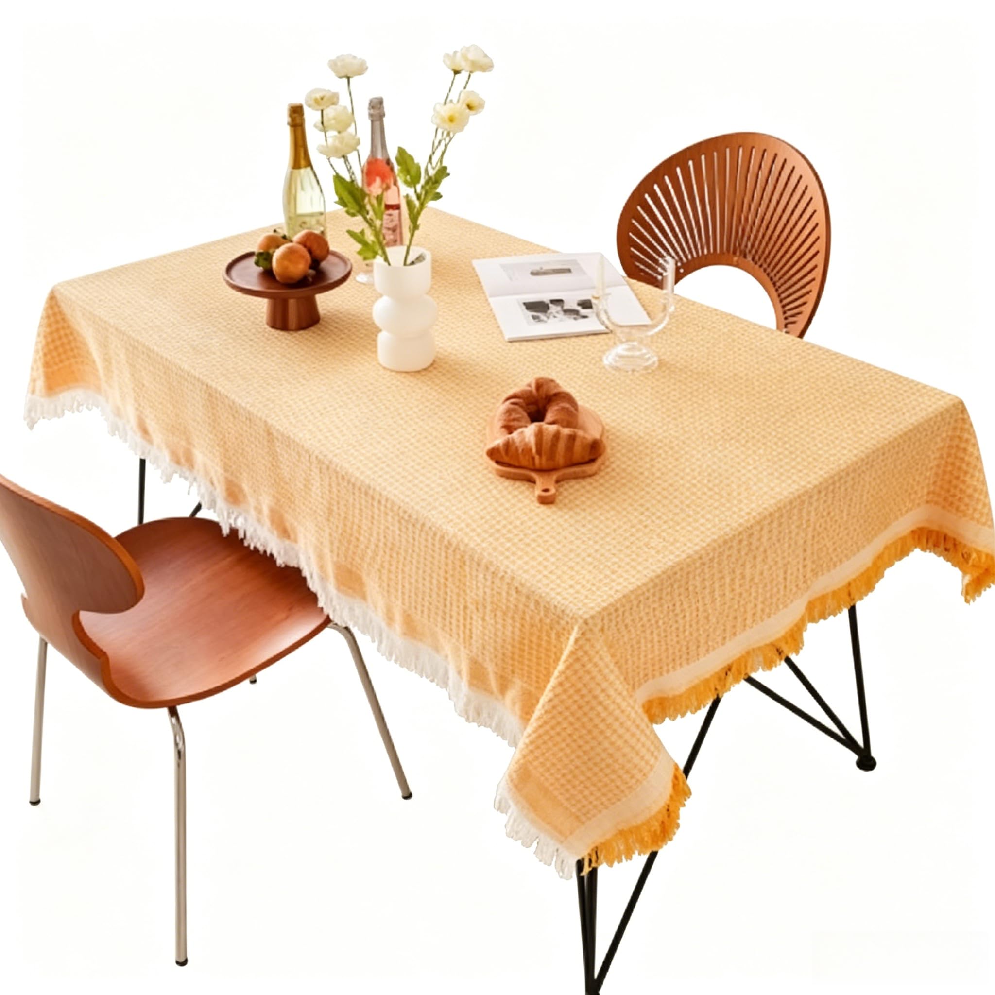 EDWNAS Waterproof Oilproof Coffee Table Tablecloth (yellow.,90x210cm)