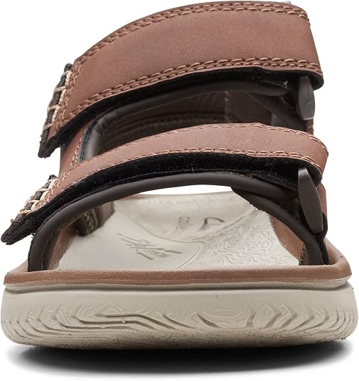 Amazon.com | Clarks Wesley Bay Flat Sandal, Black Synthetic, 7 Medium |  Sport Sandals u0026 Slides