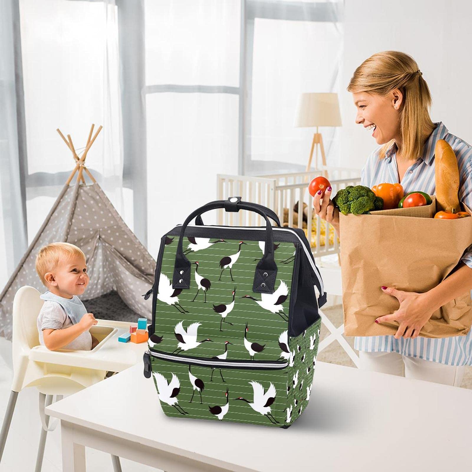 Sac à langer multifonction de grande capacité pour maman et papa - - Taille Unique