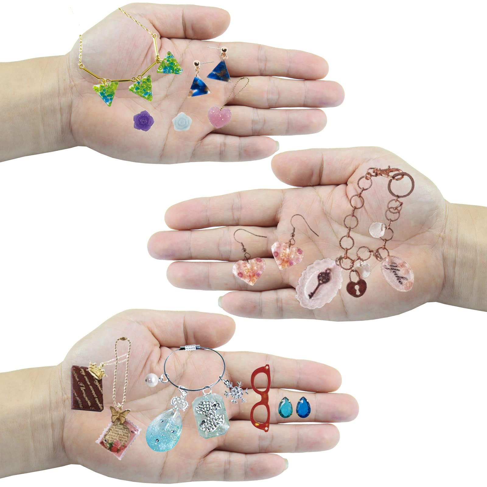 FunShowCase – Set Di 5 Stampi In Silicone Trasparente Per Gioielli, Ciondoli E Portachiavi Fai Da Te