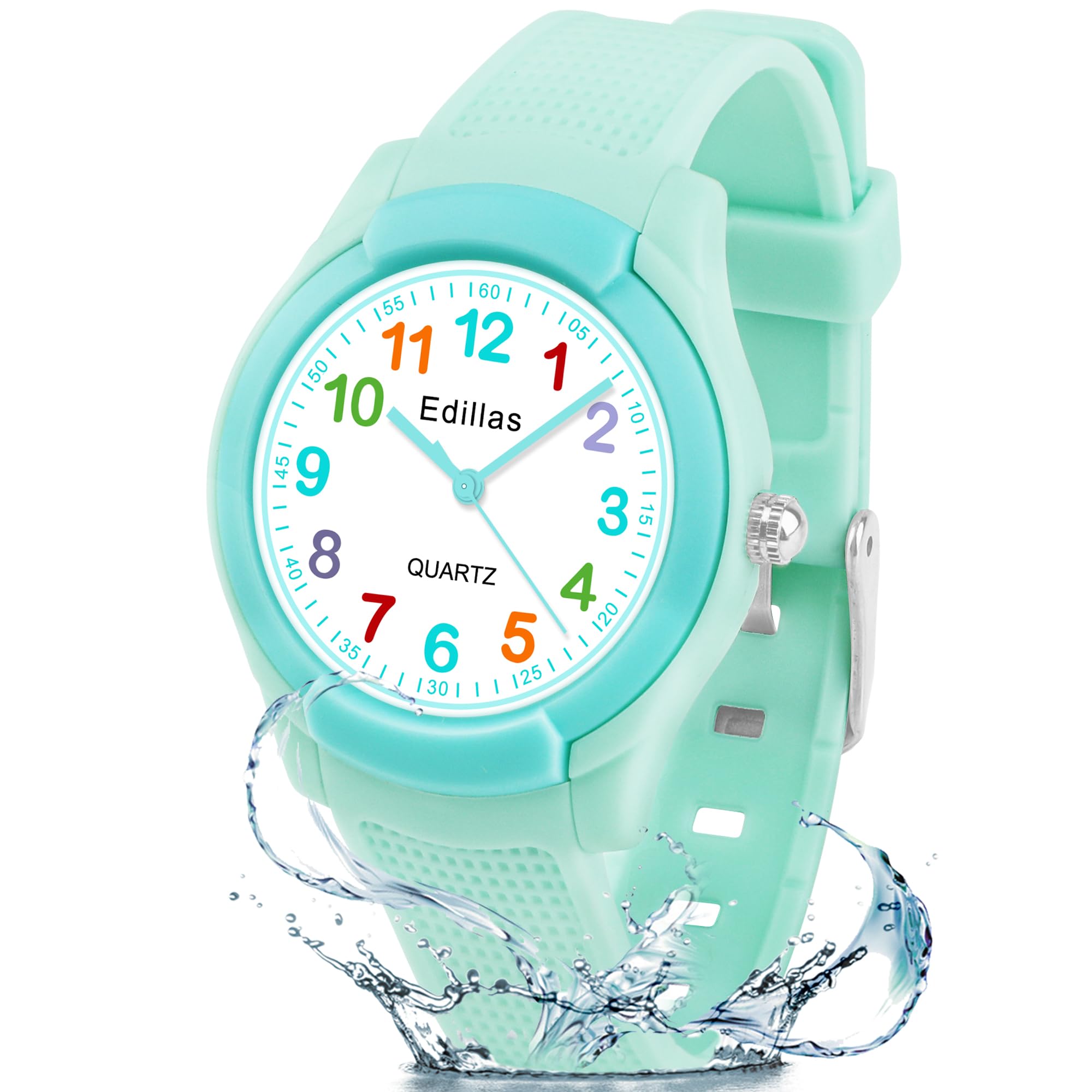 Edillas Kids Analog Watch for Girls Boys, Children Waterproof Learning Time Wristwatch Easy to Read Time for Child