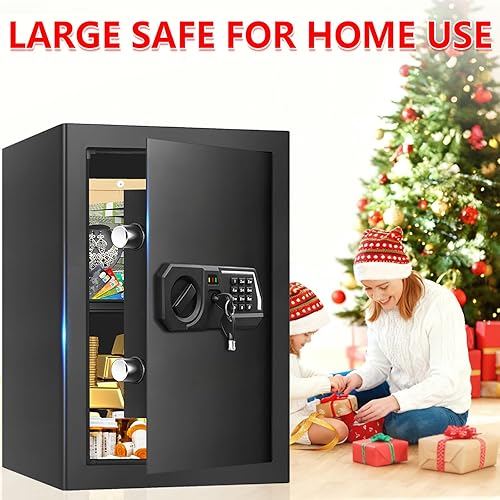 Miniatura 8 de 3.4 Cub Large Safes for Home Use, Digital Security Home Safe Box Fireproof Waterproof with Digital Keypad, Alarm System and Removable Shelf,