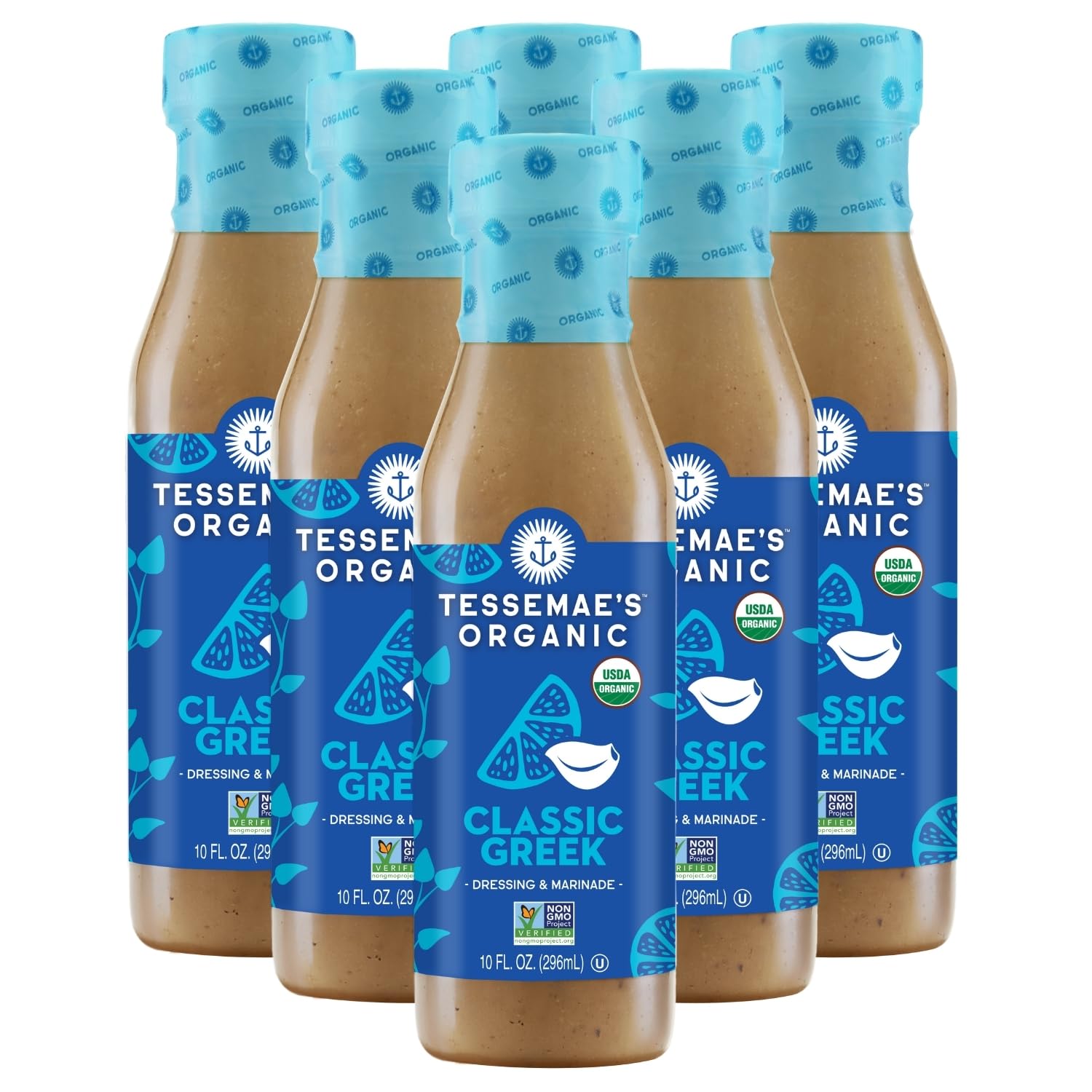 Tessemae's Organic Pantry Classic Greek Dressing, 10 fl oz - 6 pack