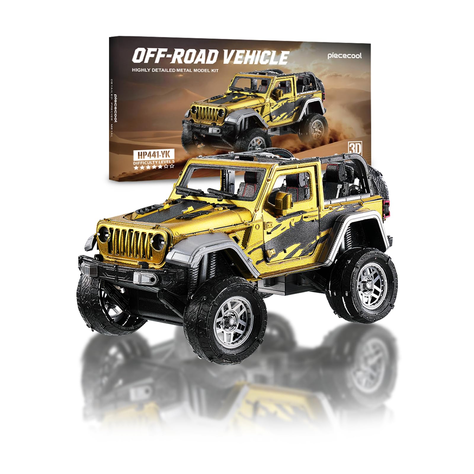 Piececool 3D Metal Puzzle Off-Road SUV Car Stainless Steel 225pcs Model