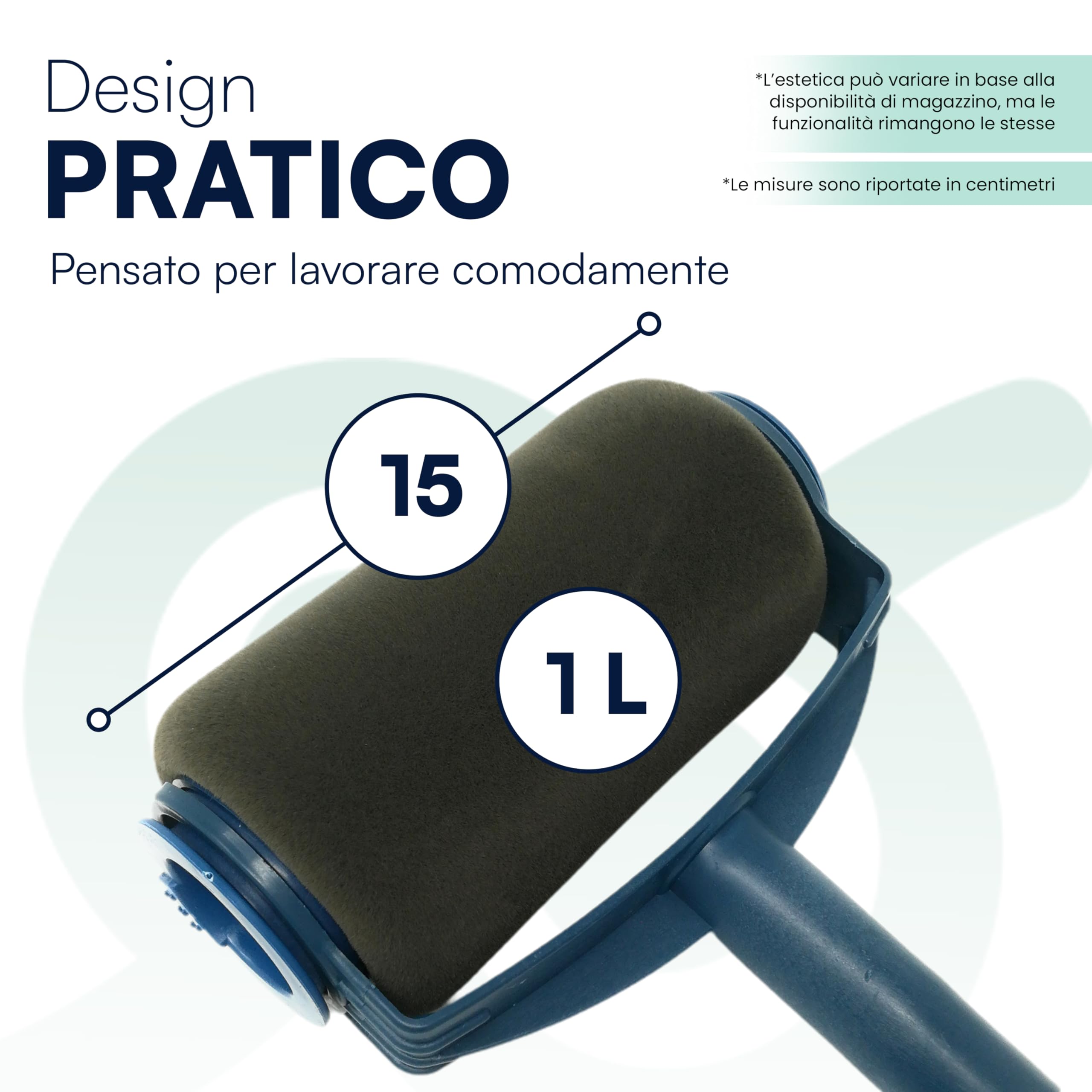 Tempo di Saldi Rullo per Pittura con Serbatoio Professionale Antigoccia e Ricaricabile, Capacità 1 Litro, Larghezza 15 cm - ProKit per Imbiancare Casa Facile con Manico Allungabile per Pareti e Angoli