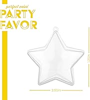 Vista 3 de Hammont Adornos de Navidad transparentes rellenables, caja de regalo reutilizable en forma de estrella para decoración de árboles, dulces
