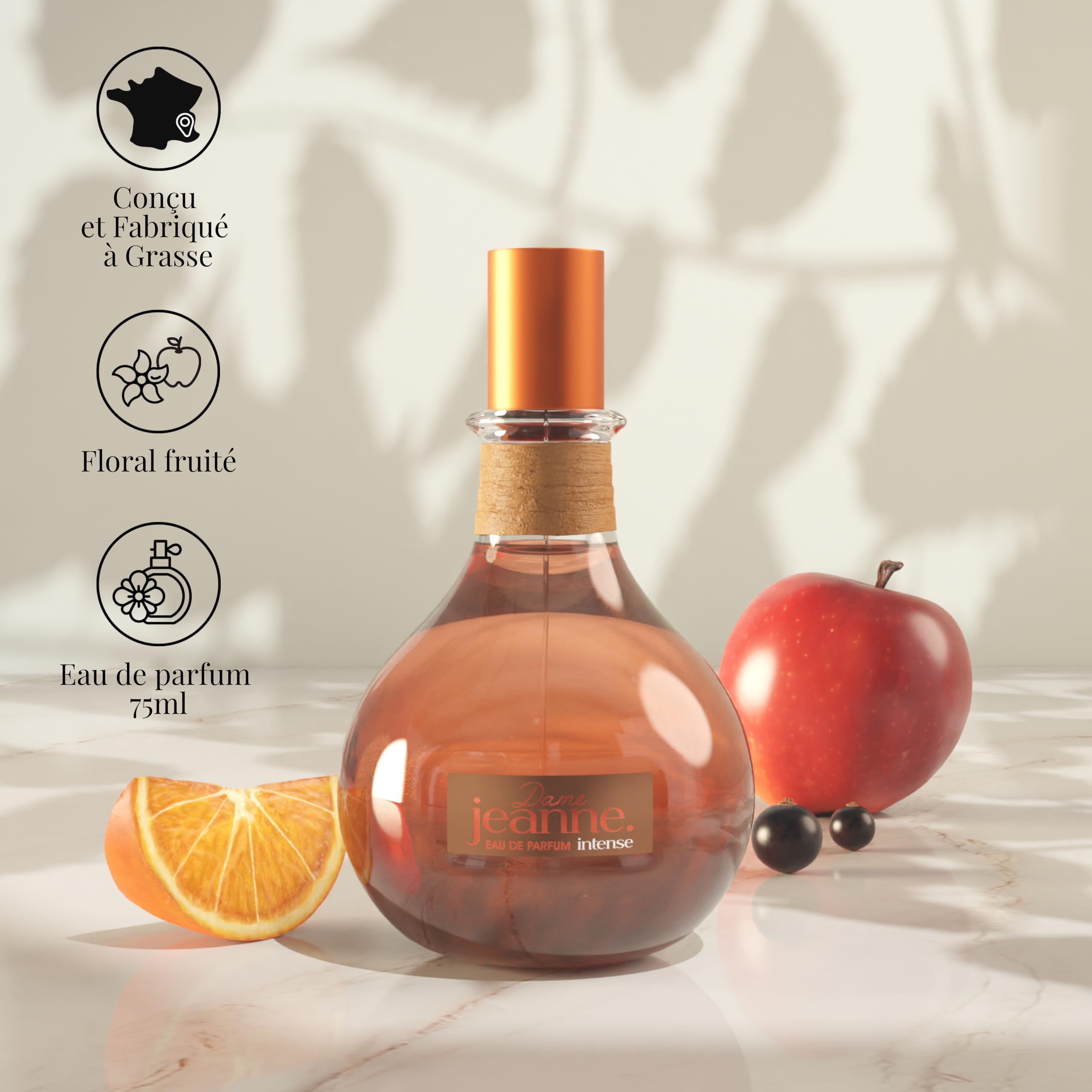 JEANNE EN PROVENCE - Damskie perfumy Dame Jeanne Intense - Woda perfumowana - Butelka z rozpylaczem 75 ml - Wyprodukowano we Francji w Grasse