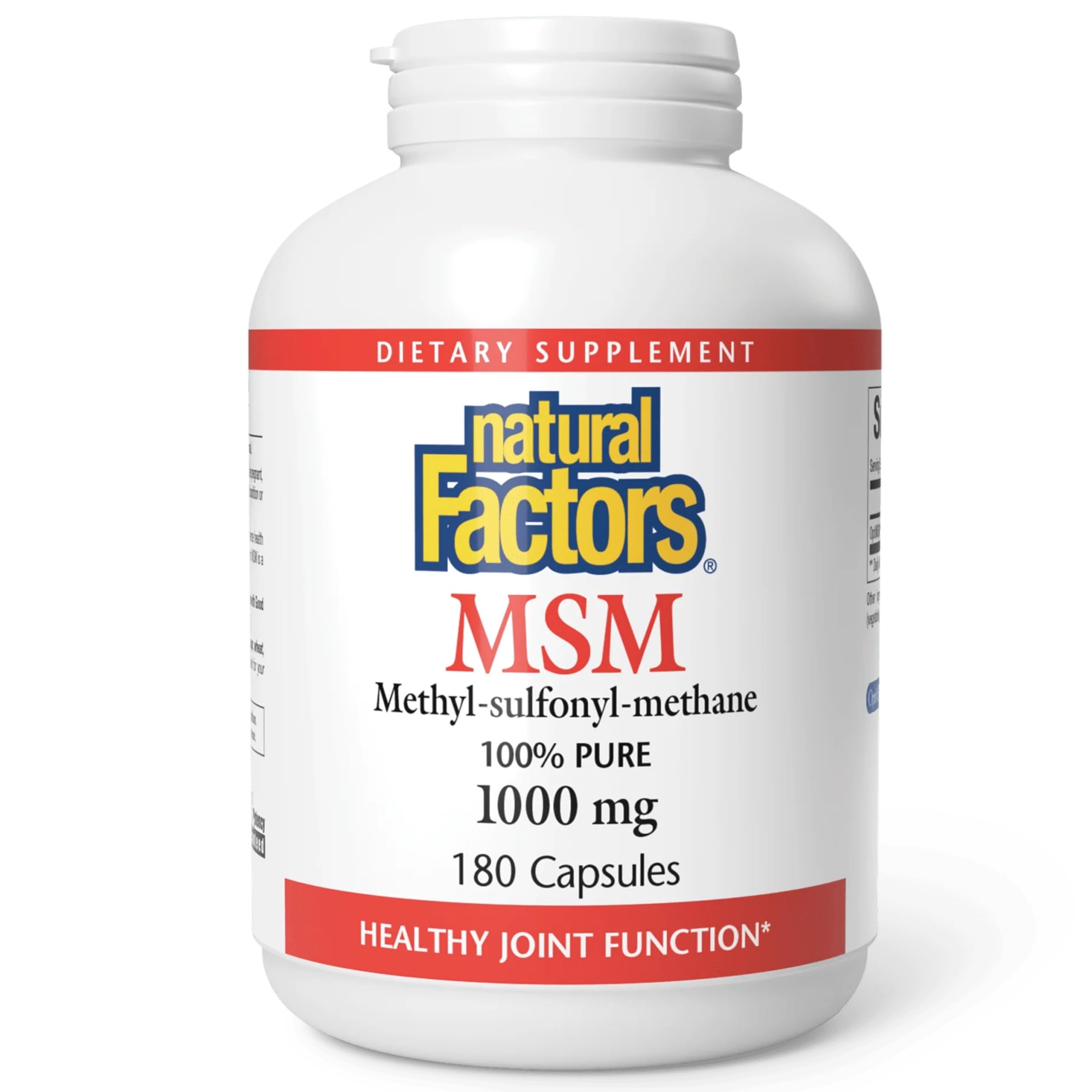 Natural Factors, MSM, Supports Healthy Joints, Hair, Skin and Nails, 180 Capsules