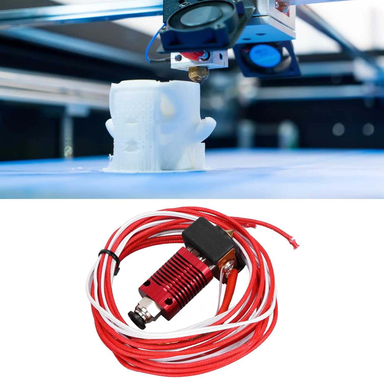 review YYOYY 3D Printer Hot End Kit, 3D Printer Nozzle Parts Pluggable Thermistor Silicone Cover 3D Printer Extruder Hot End Kit 12V, 3D Printer Parts and Accessories