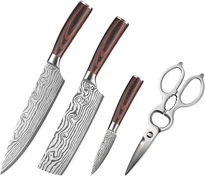 Kitchen Scissors Stainless Steel with Kitchen Knife Set 3 Piece