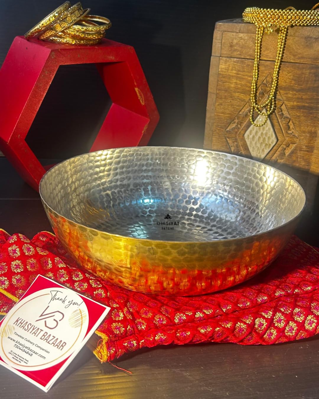 Khasiyat Bazaar Pital Kadhai (Without Handle) with Kalhai (Tin Lining) -KB002 (Bronze, 10)