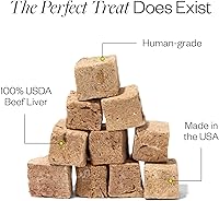Vista 4 de Maev Golosinas de hígado de carne cruda liofilizadas de grado humano 100% certificado USDA de un solo ingrediente Snacks saludables para perros