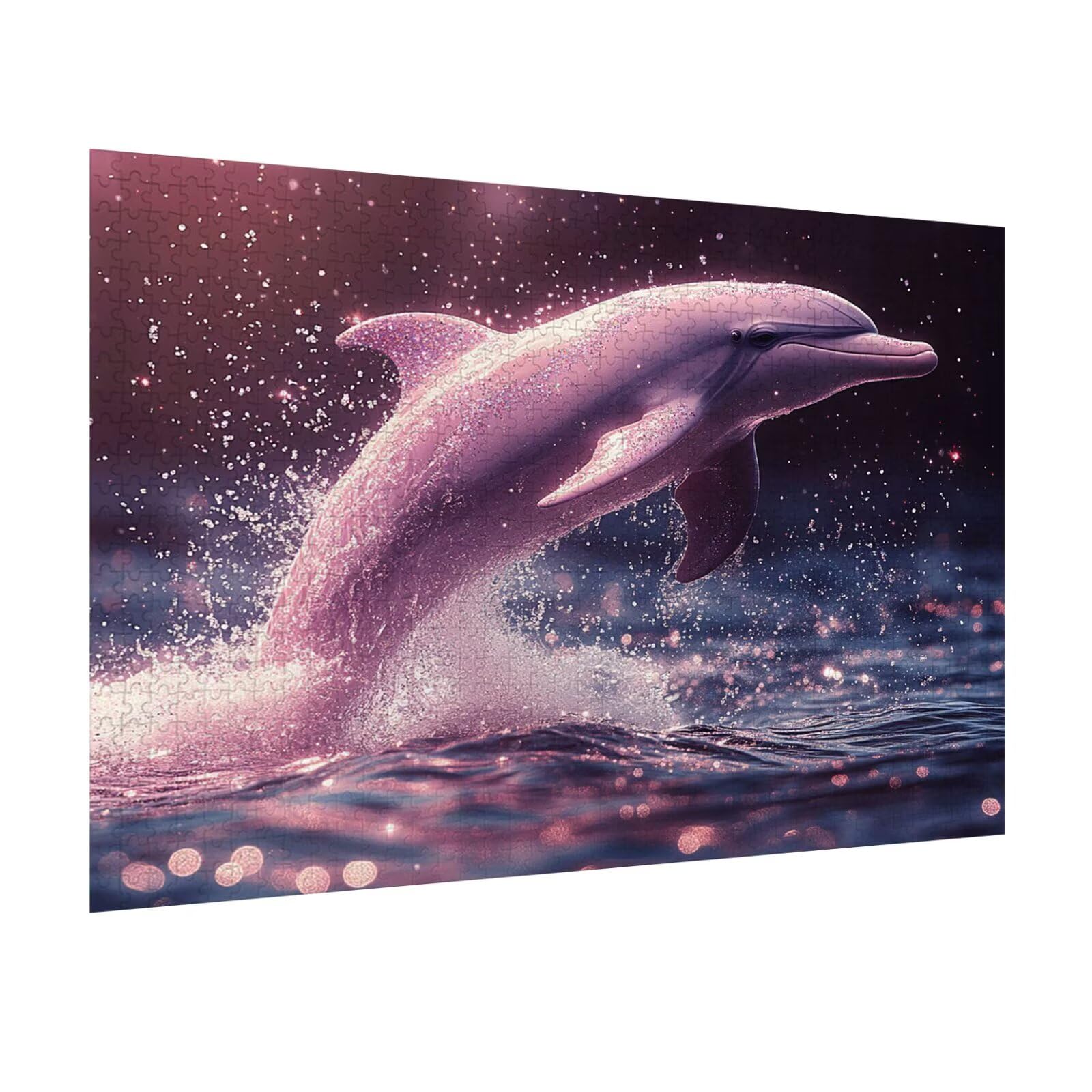 Puzzle 1500 elementów dla dorosłych, 3D, puzzle drewniane z delfinem, N-244