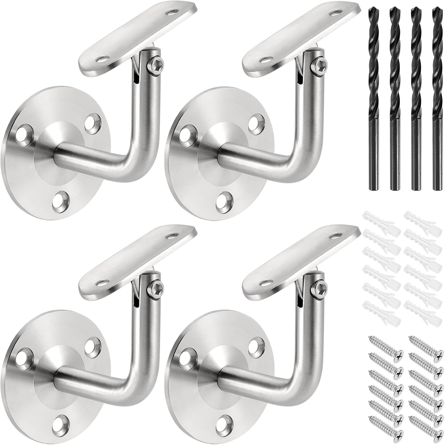 SEHOI 4 Pack Adjustable Handrail Brackets for Staircase