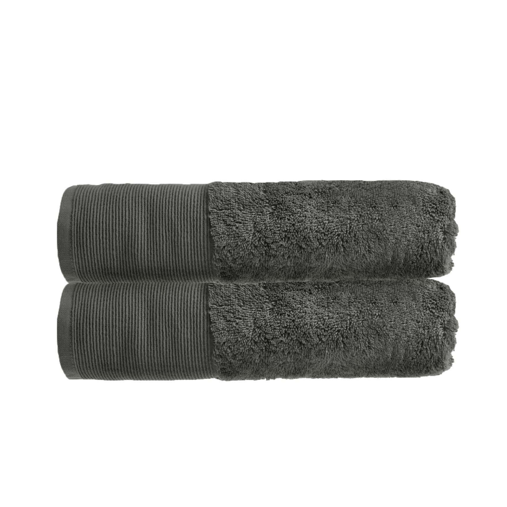 Allure Bath Fashions Graphite Allure Pack Of 2 Bamboo Bath Towels 70 X 125Cm – Luxury Super Soft Hypo-Allergenic Plush 550Gsm Pair Of Bathroom Towels ( Grey)