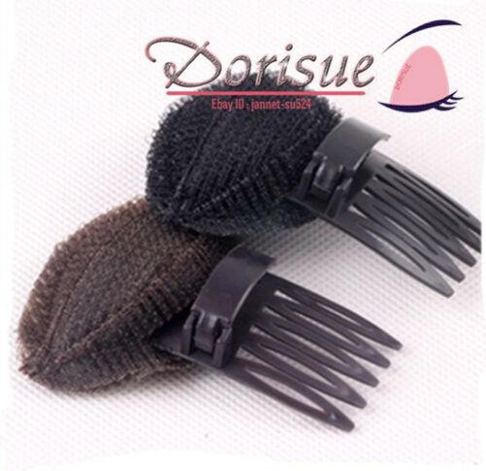 Dorisue Volume Styling Bang Hair Lift hair Tool Bump Up Insert Tool Hair Clip Comb 2 pc Black and Brown