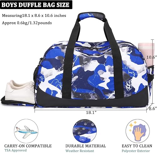 Miniatura 3 de JIANYA Bolsas de deporte para gimnasio, bolsa de viaje para la noche, bolsa de gimnasia de baile con compartimento para zapatos y bolsillo para ropa