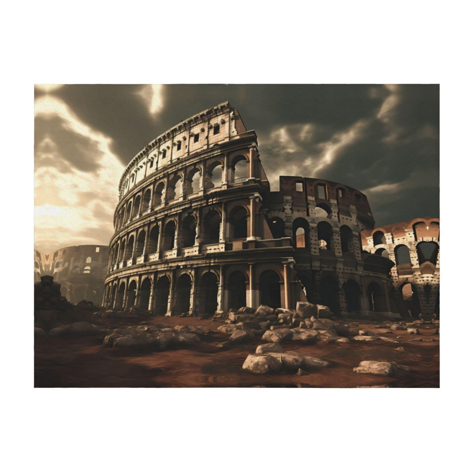 Phayah Black Remains Of The Roman Colosseum Throw Blanket 50" X 40" Fluffy Large Big Blanket Flannel Blankets For Sofa Couch Bed