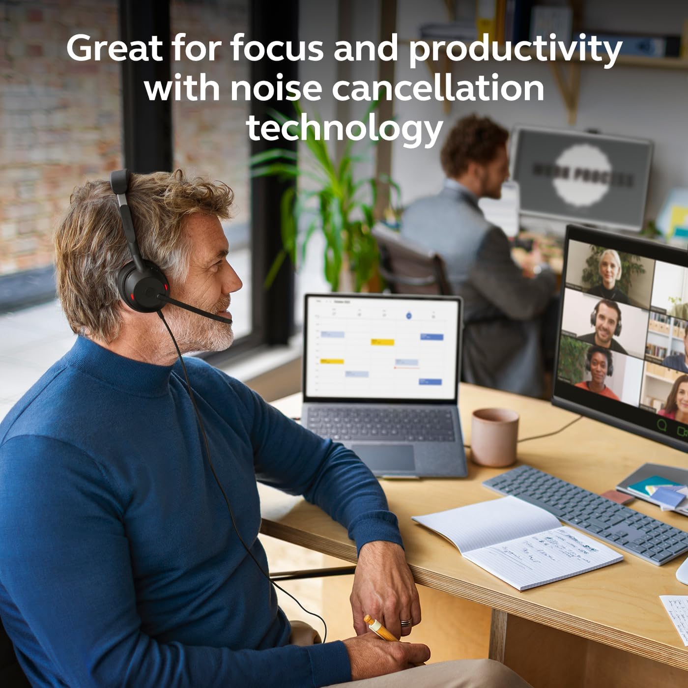 Jabra Evolve2 50 Wired Single-Ear Headset - Noise Cancelling Headphones, Bluetooth Headset for Work with Noise Cancelling Microphones, Goes with Online Meeting Platforms Like Microsoft Teams, Black - Image 7