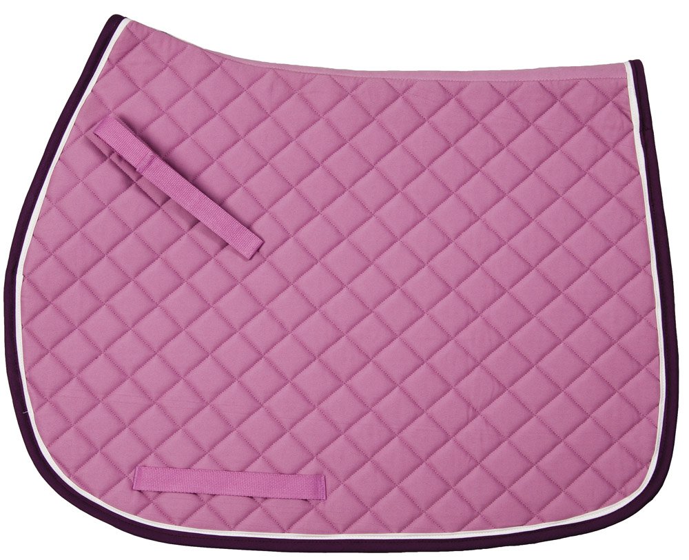 TuffRider Basic All Purpose Saddle Pad with Trim & Piping – Cotton Base, Flannel Lined, Diamond Quilted for Comfort
