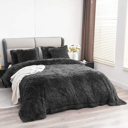 Miniatura 2 de YUSOKI Manta de piel sintética tamaño Queen (Morel, 90 x 90 pulgadas), almohadas anchas, manta de cama ligera de felpa suave y acogedora de