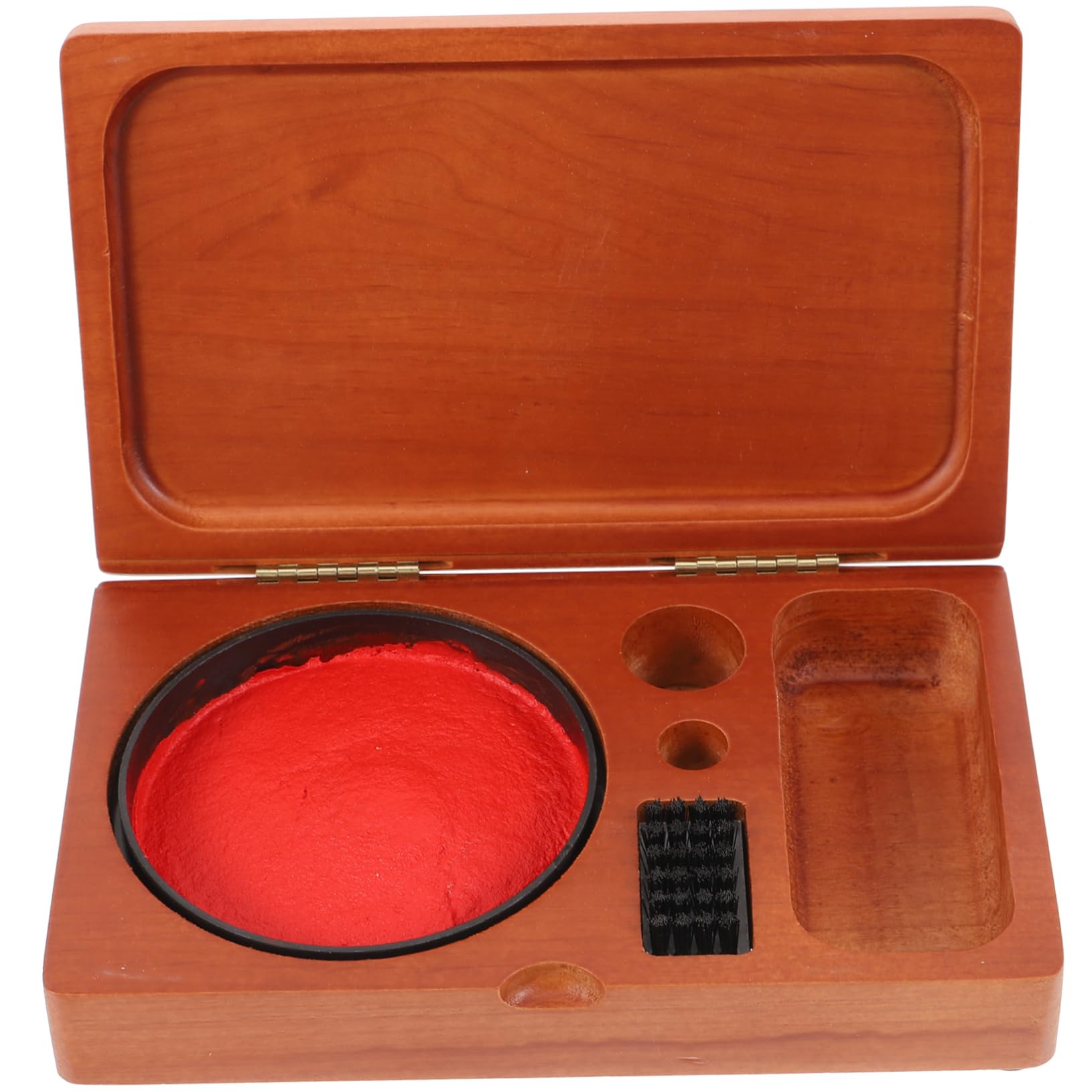 IWOWHERO Vintage Stamps Letter Stamps Crafting Ink Pad Storage Box Wooden Seal Box for Ink Paste Container