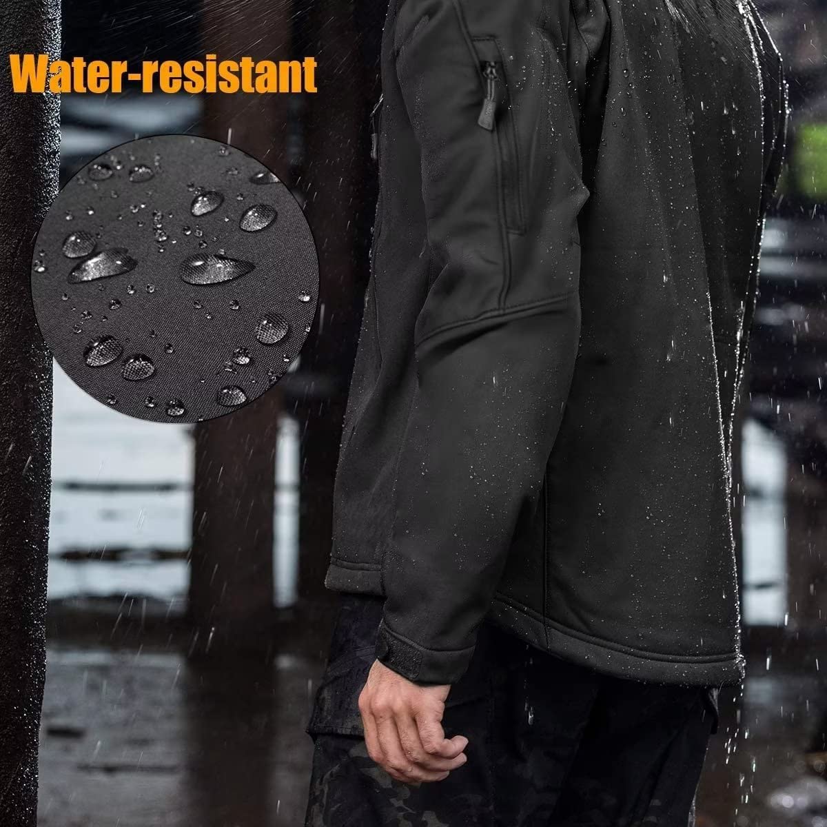 FREE SOLDIER Veste Coupe-vent Multi-poches D'extérieur Veste coupe-vent d'extérieur Homme