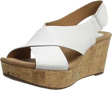 clarks white wedges