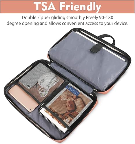 Miniatura 3 de Estuche para computadora portátil, bolsa para computadora portátil TSA resistente al agua de 15.6 pulgadas para mujeres, bolsa duradera con asa para