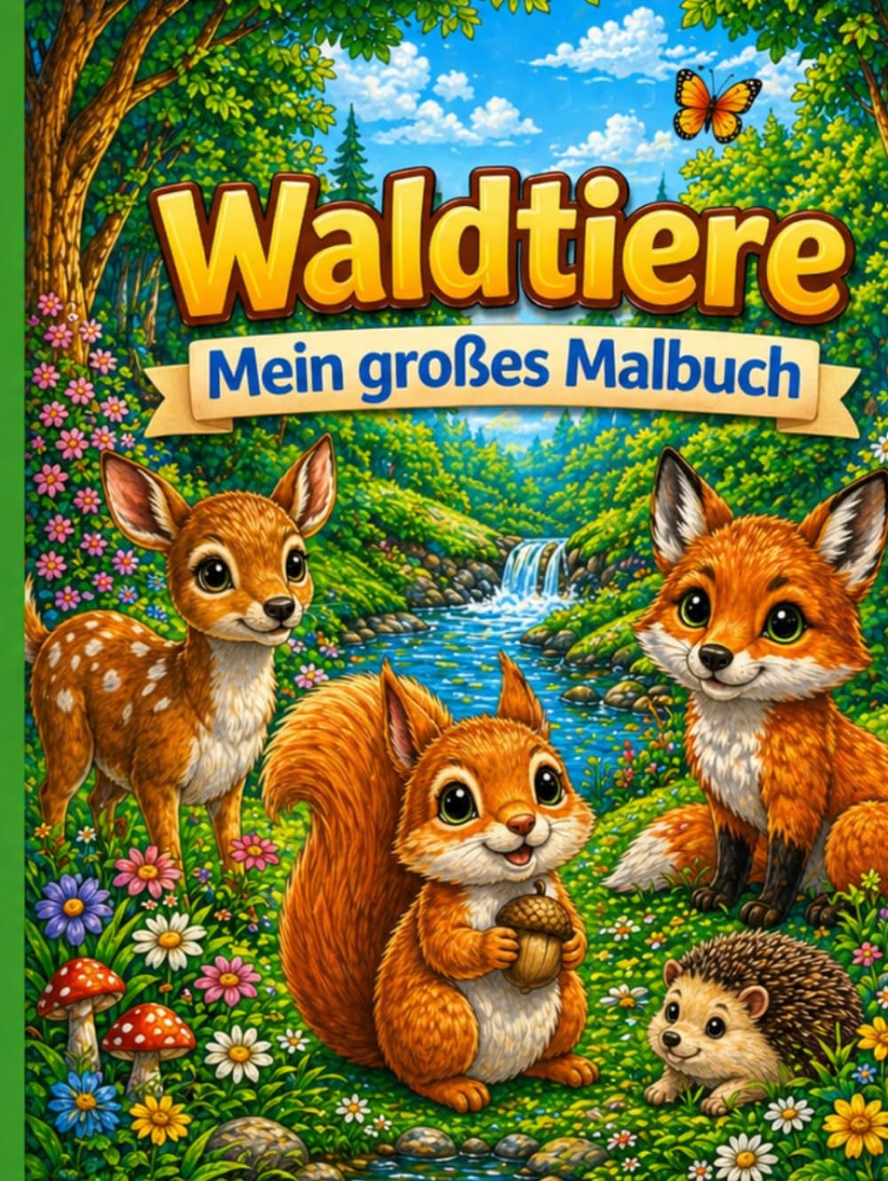 Waldtiere - Mein großes Malbuch: Malspaß für Kinder ab 4 Jahren