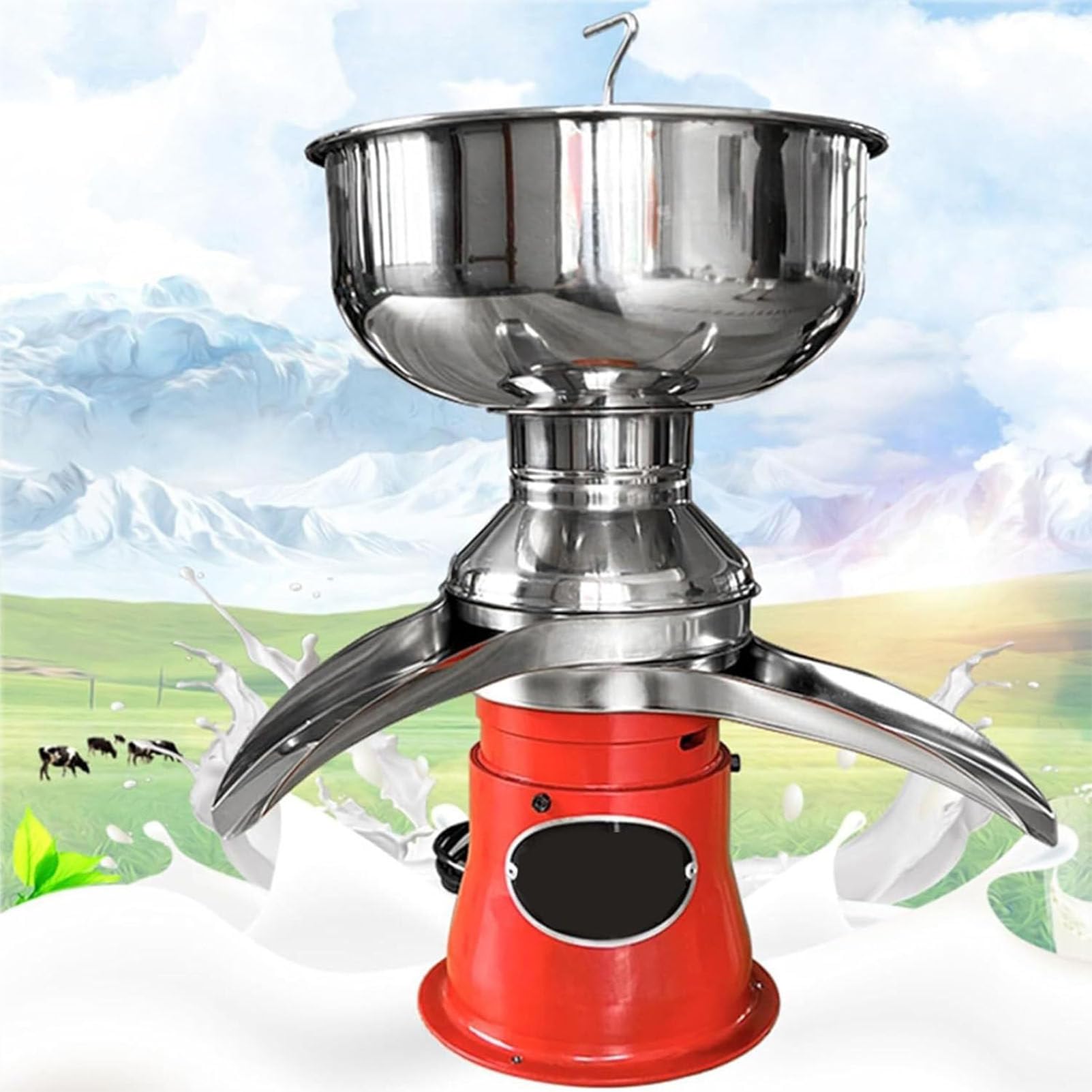 Espumador de leche, separador de crema de leche eléctrico, de aleación de aluminio para uso doméstico, eficiente para el procesamiento de leche de cabra y vaca.