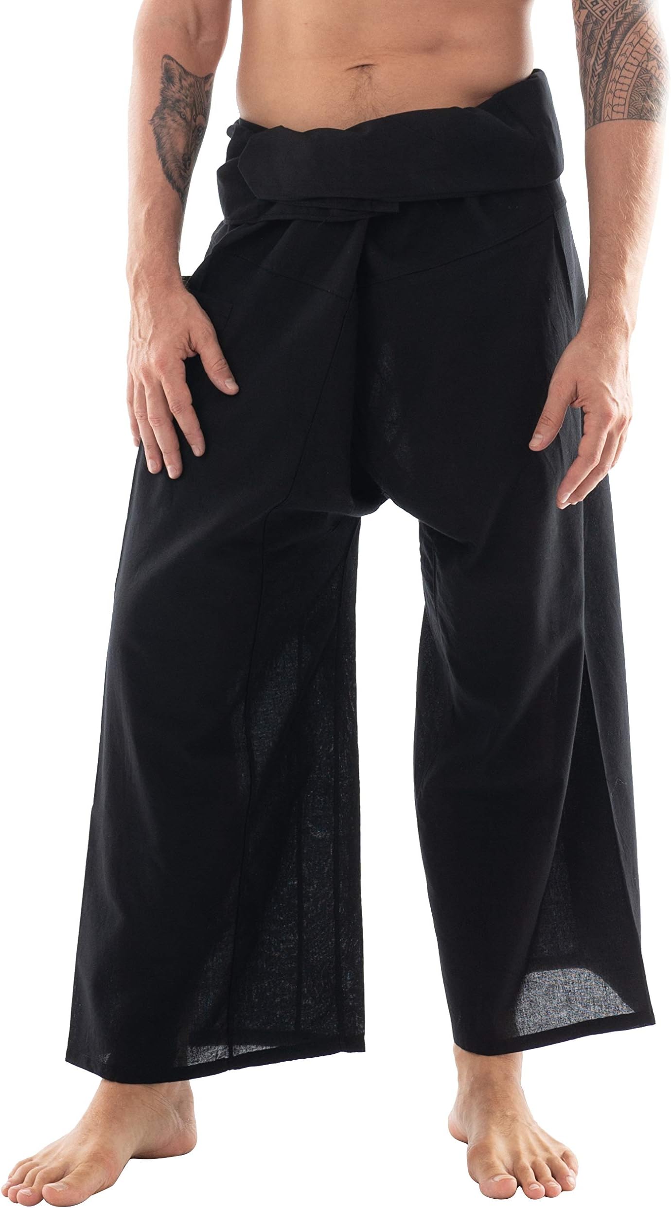 Thai Fisherman Pants - Lightweight Cotton Lounge Pants for Men, Perfect for Yoga, Hippie, or Pirate Style