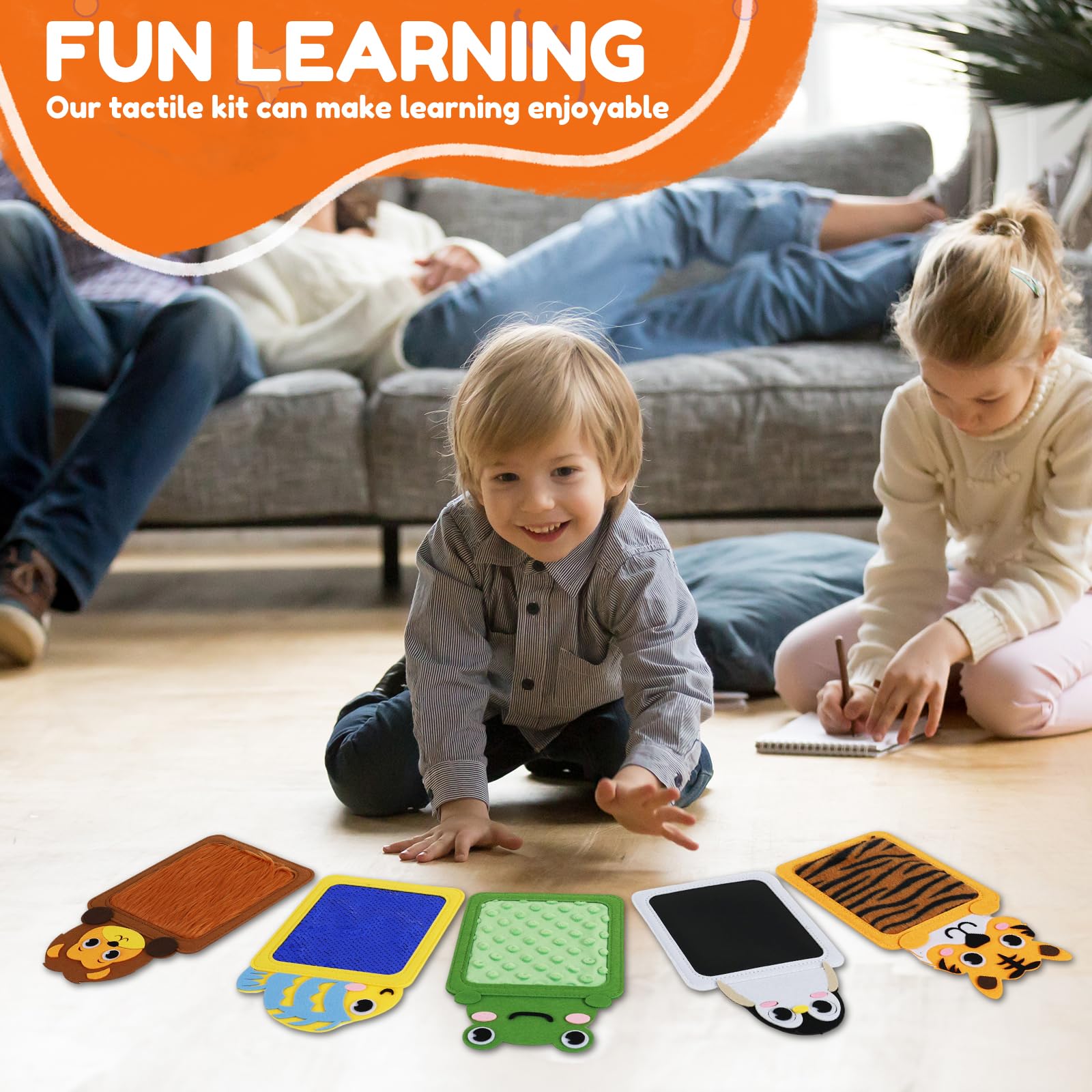 12Pcs Sensory Mat Toy Kit - Educational Animals Sensory Pads Toys for Kid Toddler Baby, Autism Sensorys Tiles Wall Panel Disorder Toys for Tactile Play/Anxiety Relief, Playful Learning Present - Image 4