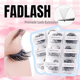 FADLASH Premade Fans Eyelash Extensions 300pcs 10D Premade Lash Fans D Curl Pre Made Fans Lash Extensions Volume Eyelash Extensions Premade Eyelash Fans Loose Fans (10D-0.07D-15-20mm)