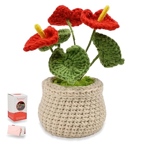 Crochet Anthurium Plant in Pot, Handmade Crochet Flower Decor, Boss