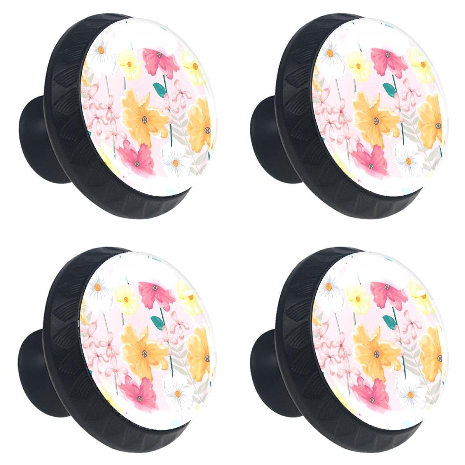 Boutons en verre rose pour remplacer les poignées usées de vos tiroirs et coffres