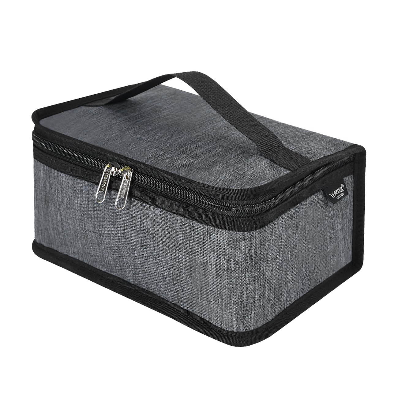 TEAMOOK Insulated Lunch Bag for Adults and Kids, Small Leakproof Cool Bag with Handle, 3.8L,4-6 cans,Gray — image 1