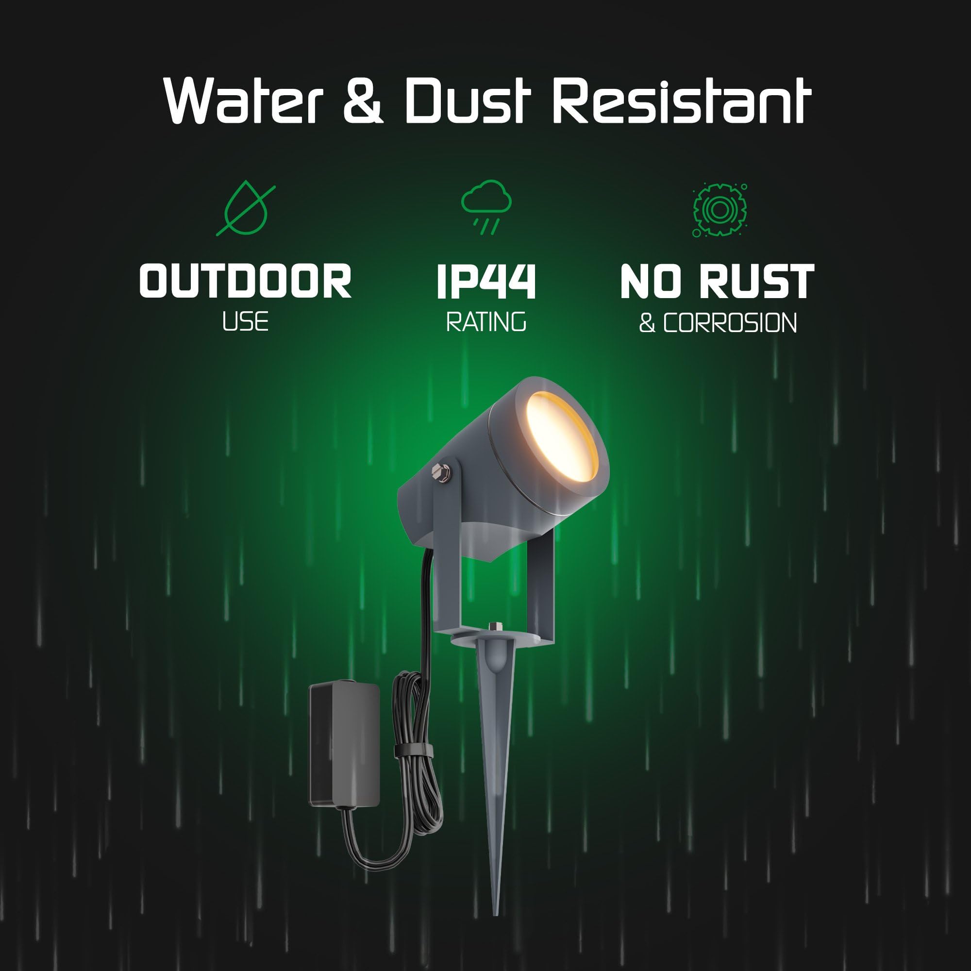 Ledvion 9er Set Gartenstrahler mit Erdspieß IP44 GU10 1W ohne Leuchtmittel | Fuer Garten Terrasse Einfahrt Wege Beete und dekorative Aussenbeleuchtung