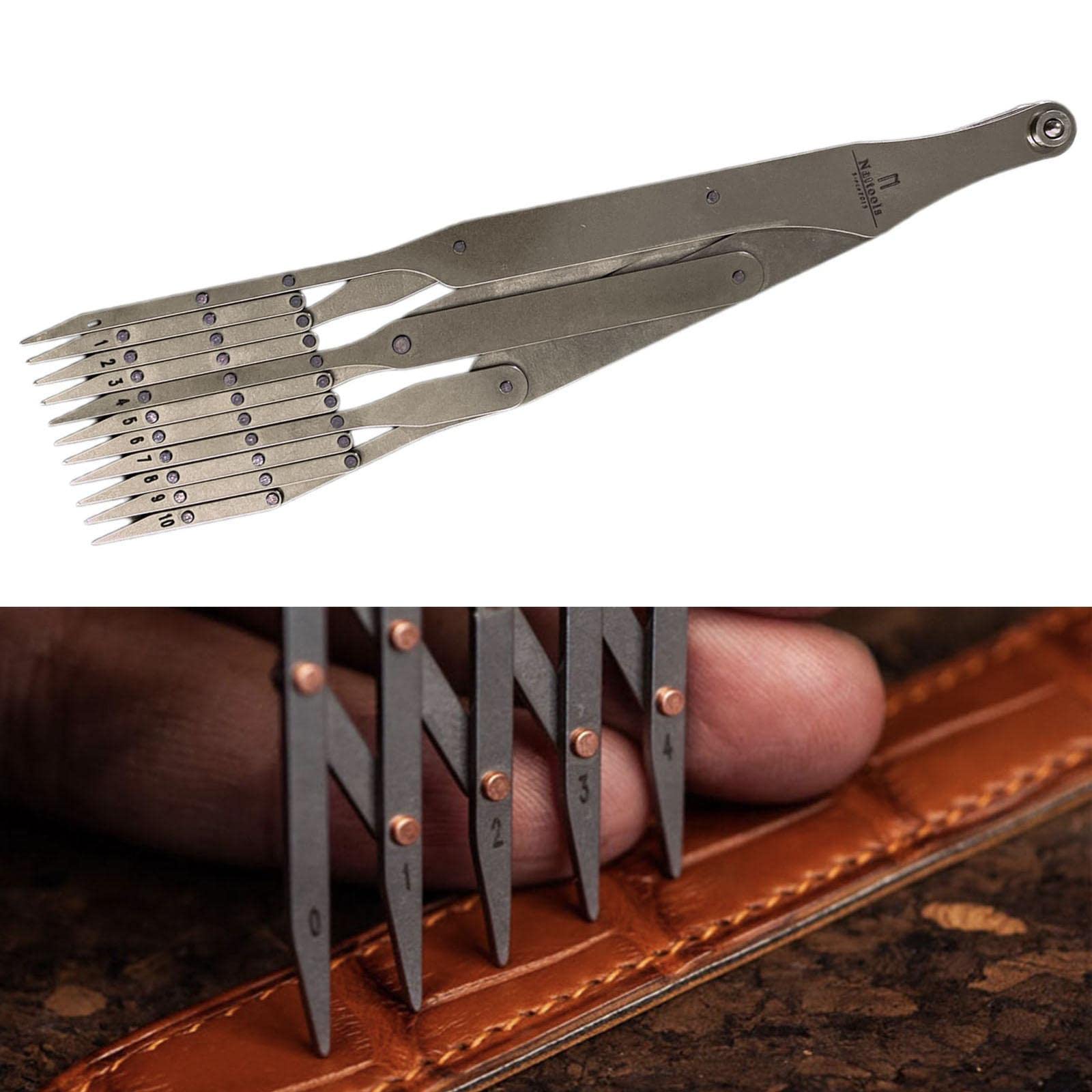 Milageto Expanding Sewing Ruler - Stainless Steel 11-Point Pleat & Spacing Guide For Curtains & Crafts