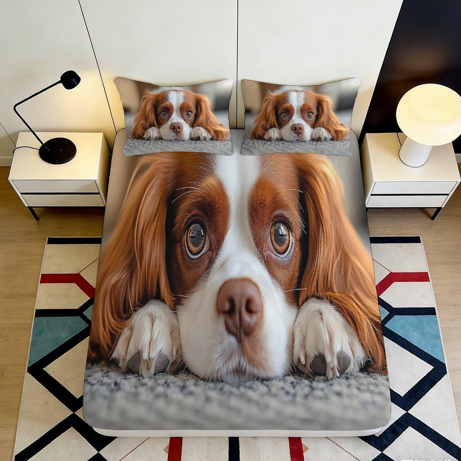 Jqzkxnhpbr Style-5 3D Printed Brown Dog Fitted Sheet Microfiber Soft Breathable Cute Puppy Mattress Cover For Bedroom Dorm Decor 90X200x25cm