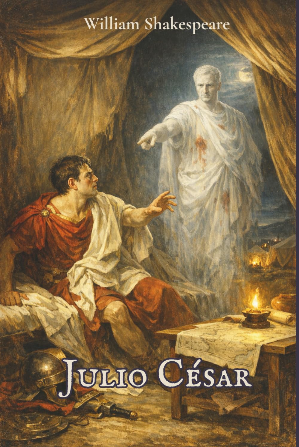 Julio César: Edición ilustrada a página completa · Estilo de grabado académico neoclásico del siglo XIX · Traducción clásica del canon español