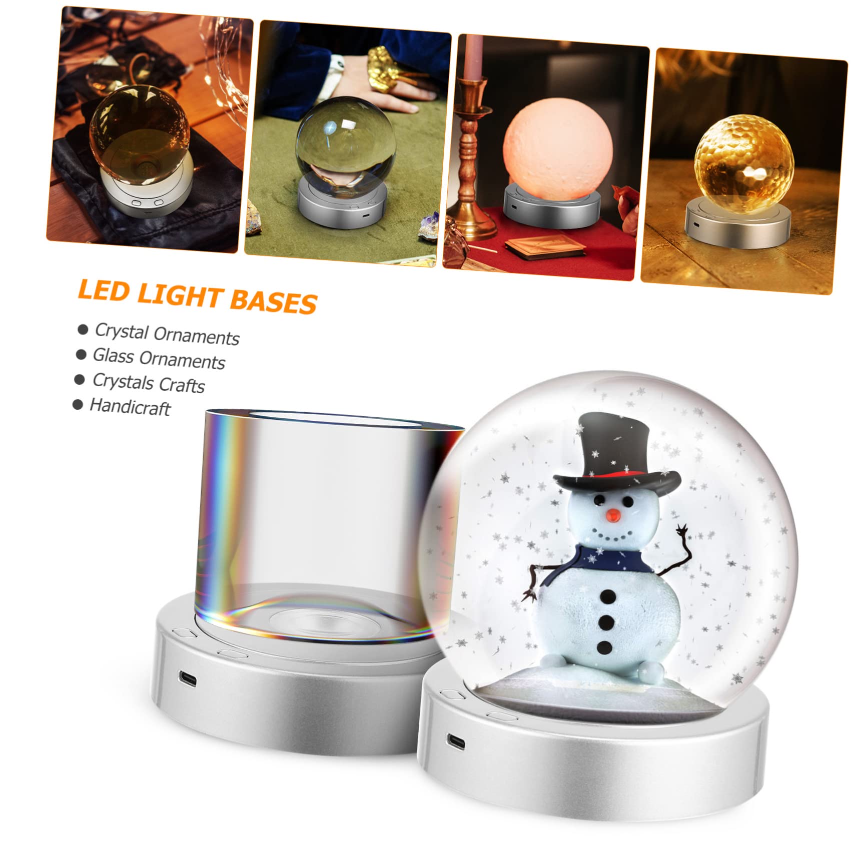 Alipis Socle Affichage Rotatif LED Rechargeable Support