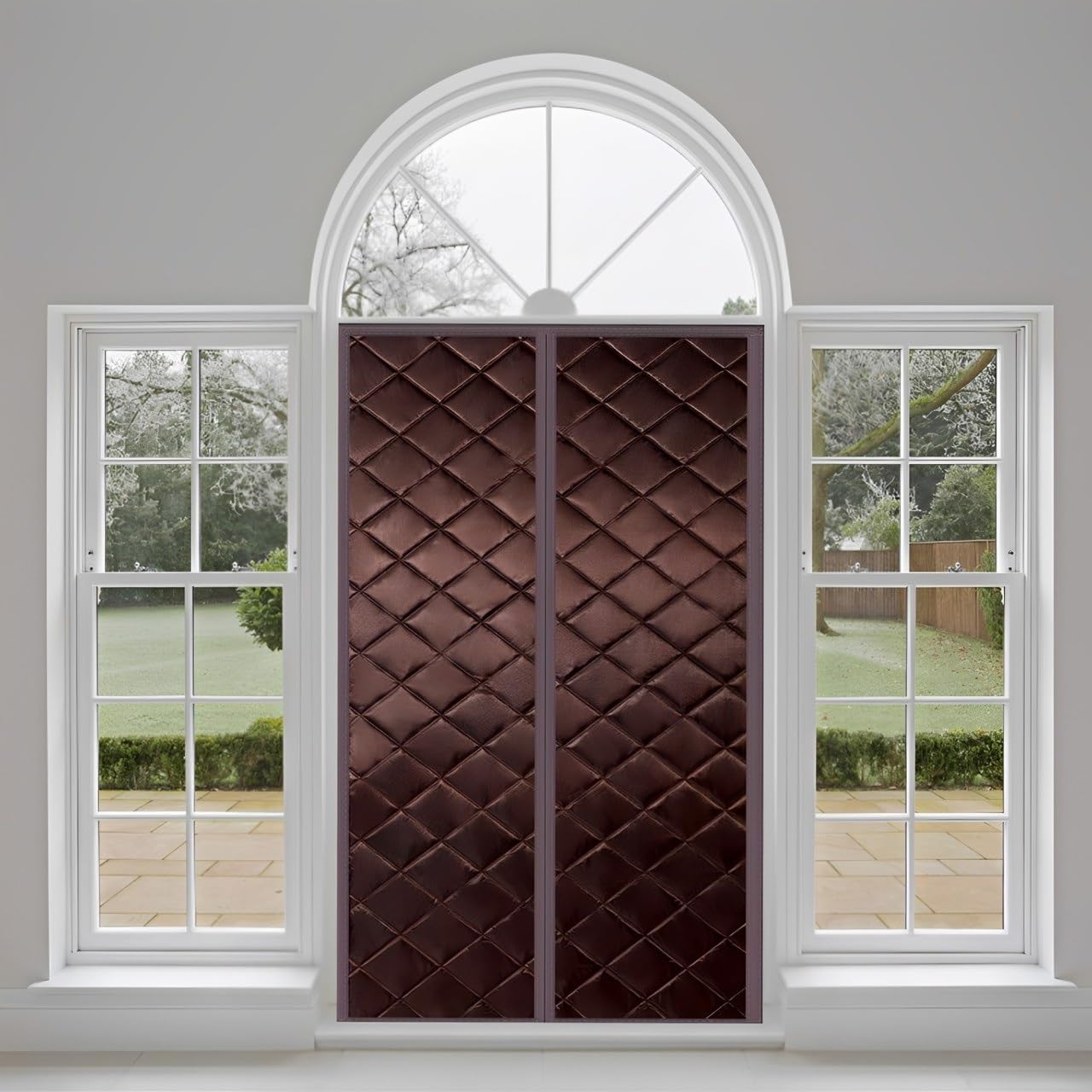 Ttmled Brown Warm Windproof Door Curtain, 80X250cm Thermal Insulated Window Curtain,Winter Thermal Cold Protection Noise Warm Windproof Draperies,Customizable,