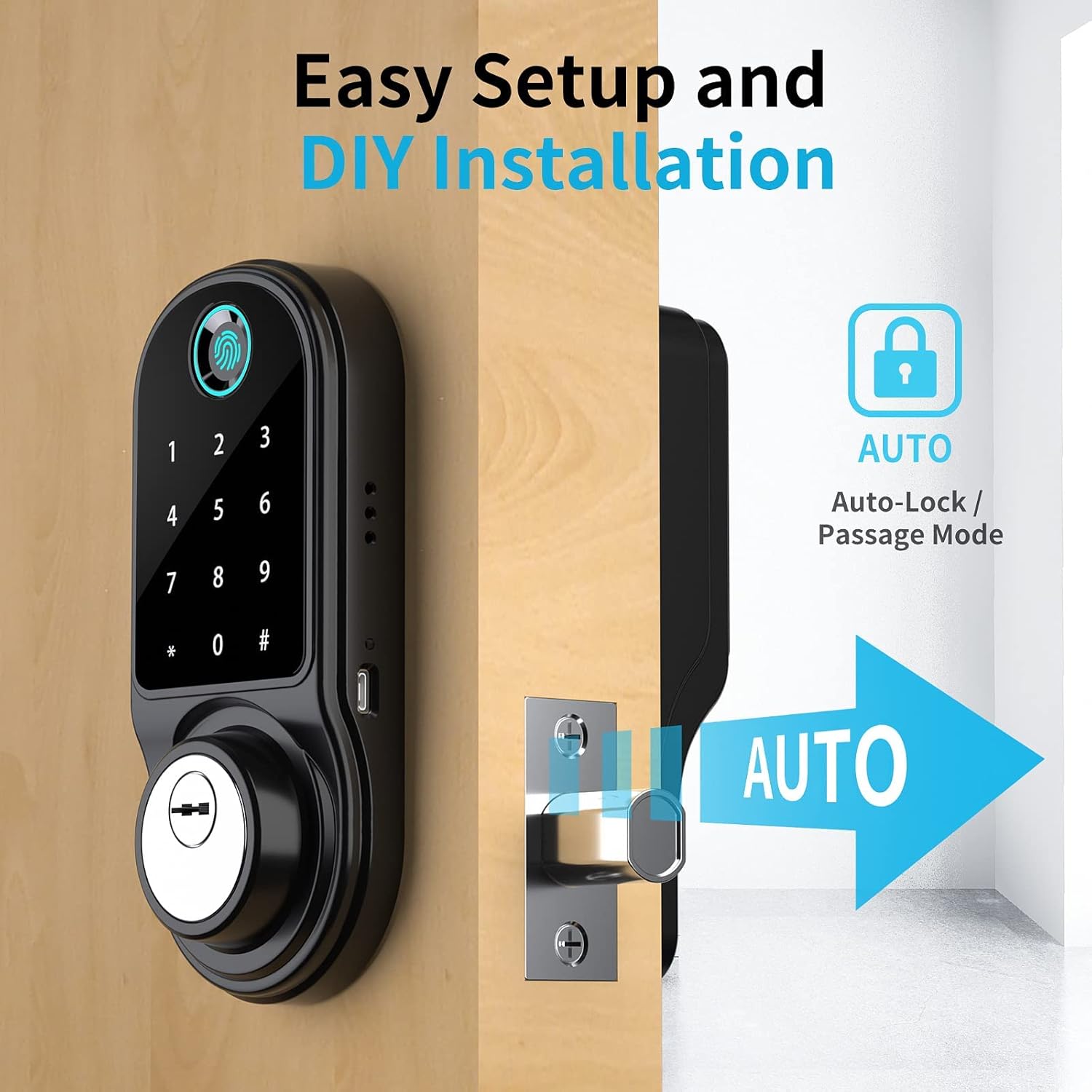 SmartCoolous F31 Smart Lock easy setup and auto-lock feature