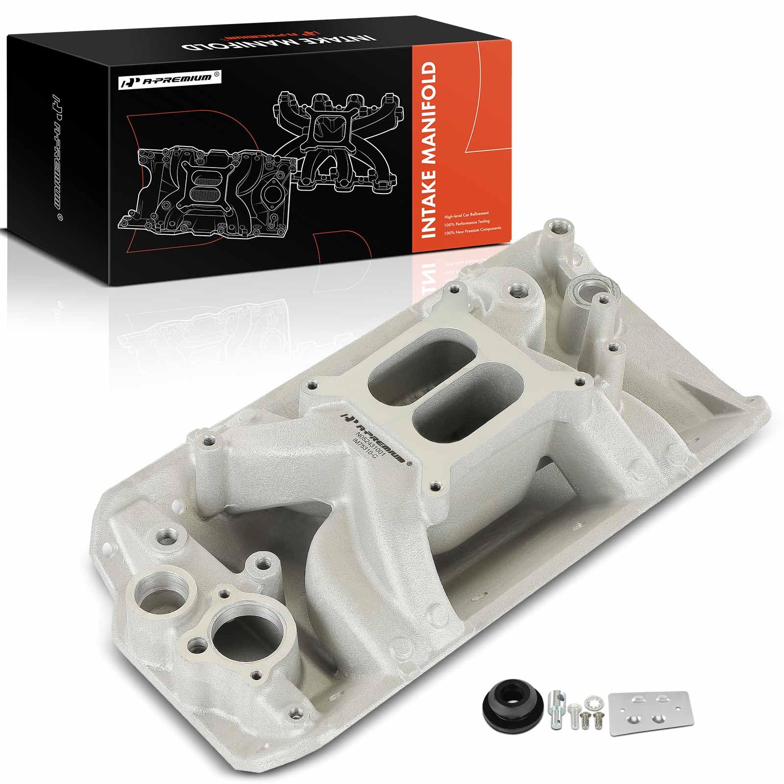 A-Premium Intake Manifold Replacement for AMC 304-360-401 1970-1991 Small-Block, Air-Gap, Aluminum, Satin Finish, Dual Plane, V8