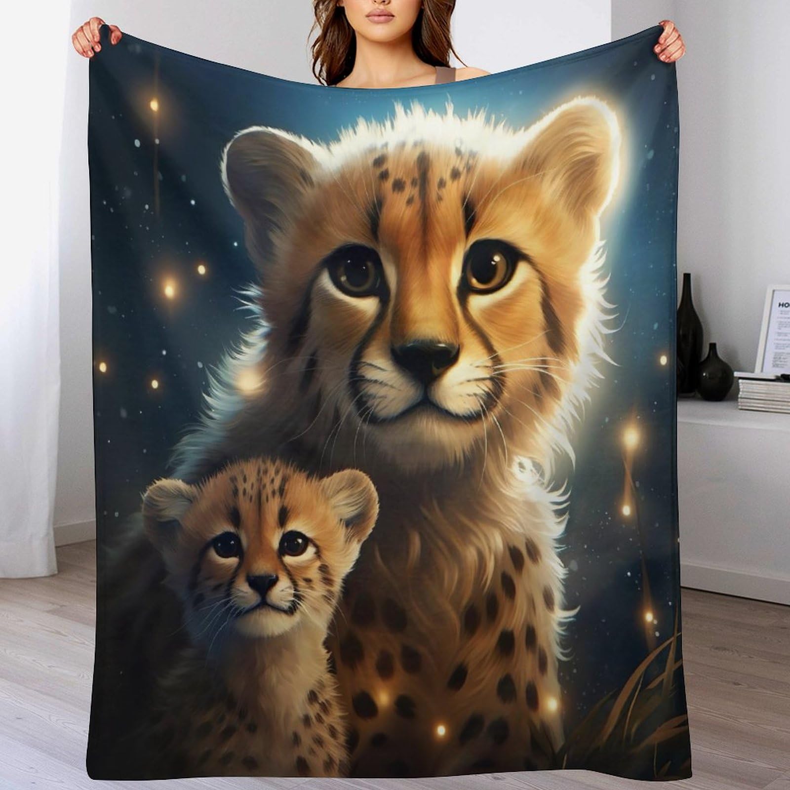 Manta de franela de leopardo suave 100x130 cm para sofá y cama