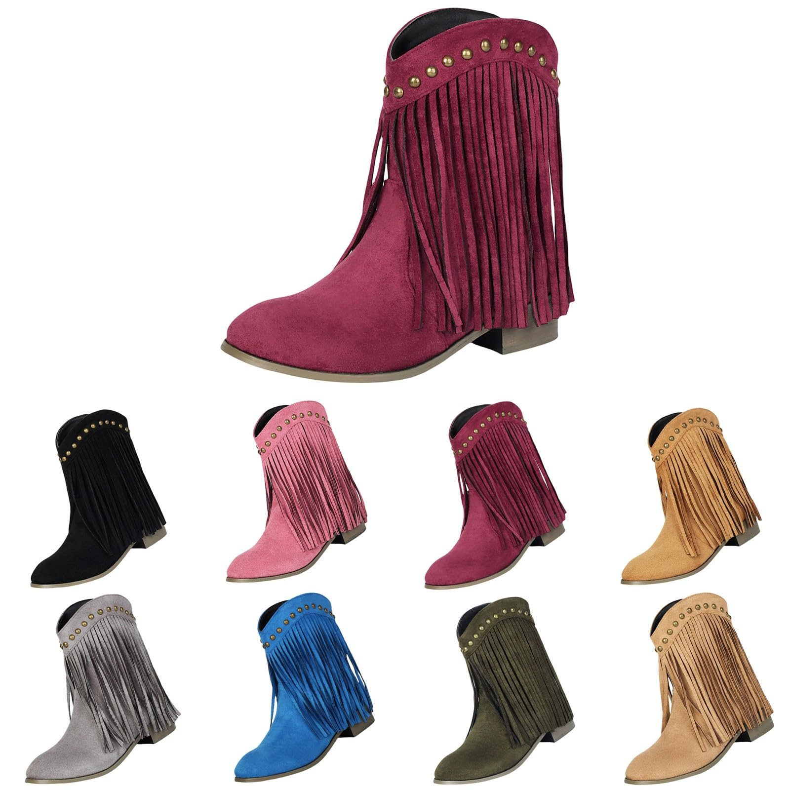 Stivaletti Donna Suola Antiscivolo Comodi con Tacco Stivali Leggero Antivento Chic Stivaletto Robusti Vintage Eleganti Stivali da Pioggia Stivaletti per Neve Esterno Giardino e Trekking